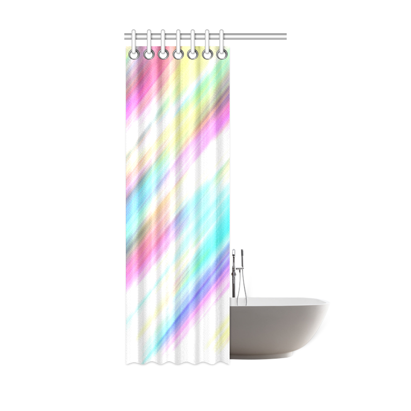 Rainbow Stripe Abstract Shower Curtain 36"x72"