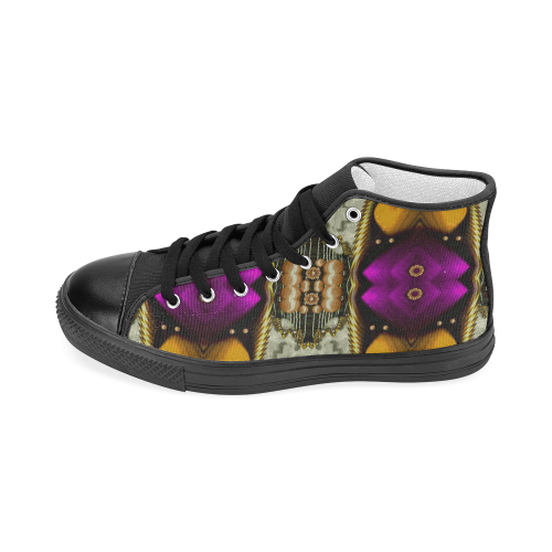 Contemplative floral and pearls Women's Classic High Top Canvas Shoes (Model 017)