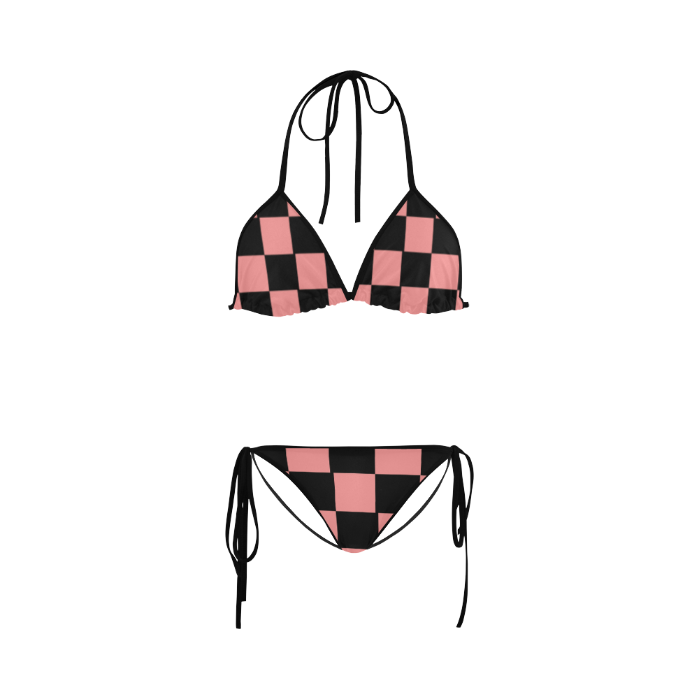 Black And Pink Custom Bikini Swimsuit