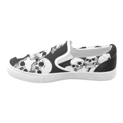 Cool Skull Print Men's Unusual Slip-on Canvas Shoes (Model 019)