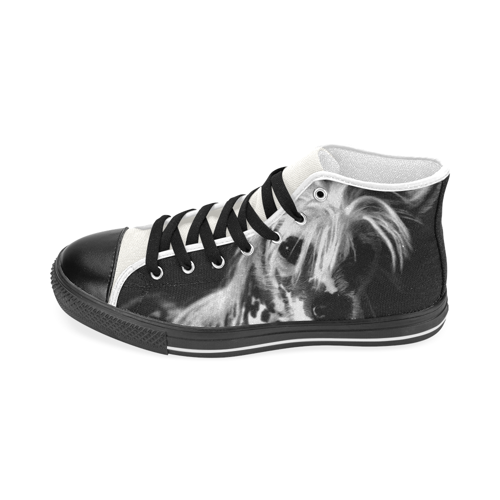 CHINESE CRESTED Women's Classic High Top Canvas Shoes (Model 017)