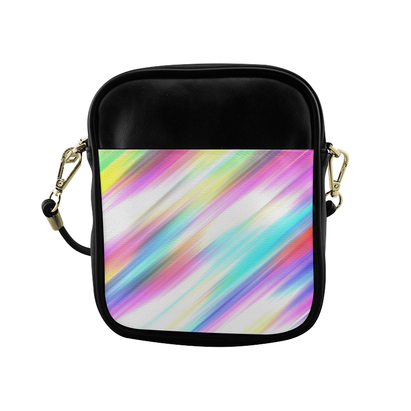 Rainbow Stripe Abstract Sling Bag (Model 1627)