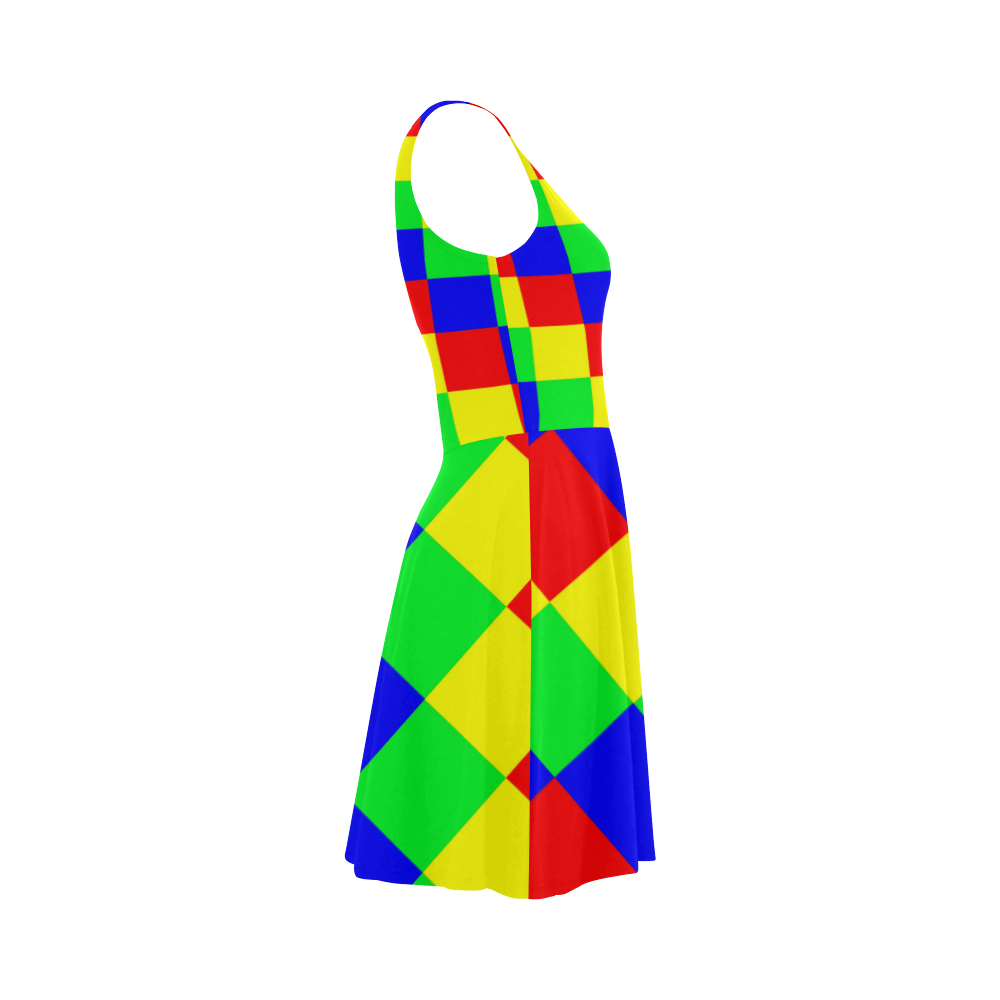 Multicolored Squares 1 Atalanta Sundress (Model D04)