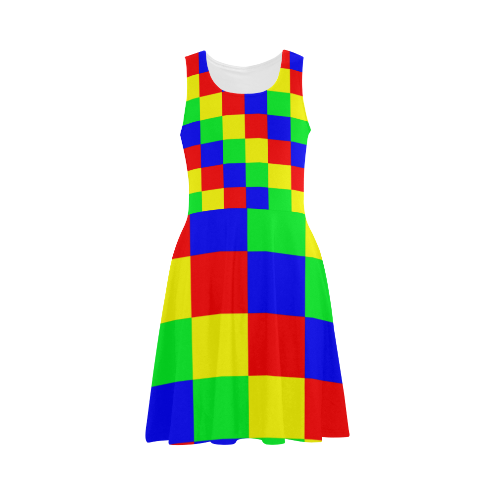 Multicolored Squares 1 Atalanta Sundress (Model D04)