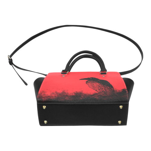 Black Raven on Red VAS2 Classic Shoulder Handbag (Model 1653)