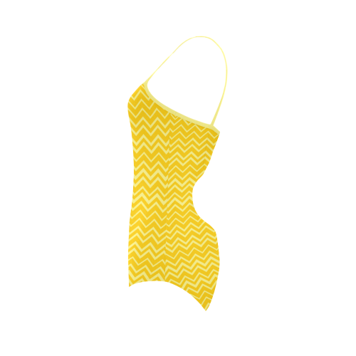 Vanilla & Yellow Zigzag VAS2 Strap Swimsuit ( Model S05)