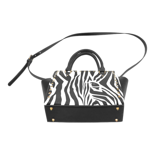 Zebra stripes VAS2 Rivet Shoulder Handbag (Model 1645)