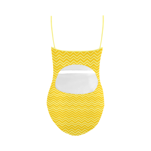 Vanilla & Yellow Zigzag VAS2 Strap Swimsuit ( Model S05)