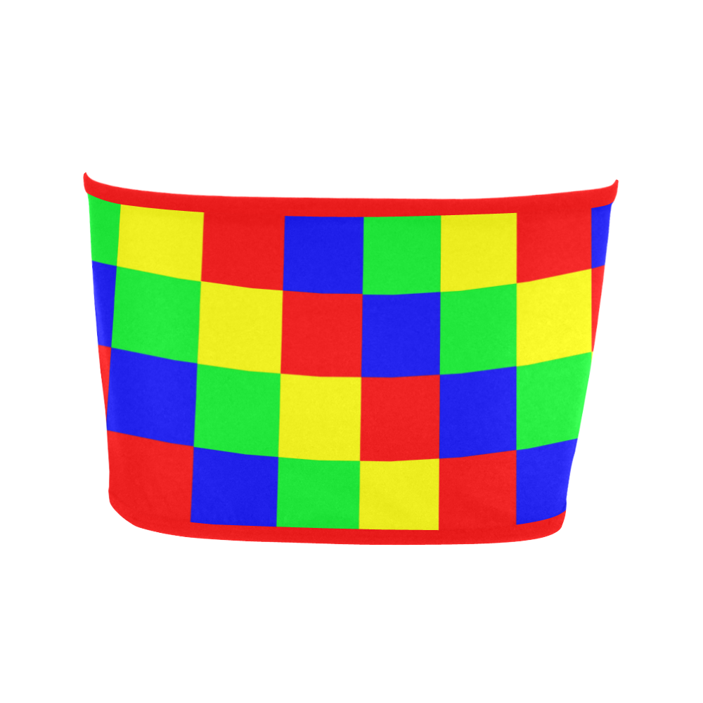 Multicolored Squares 1 Bandeau Top