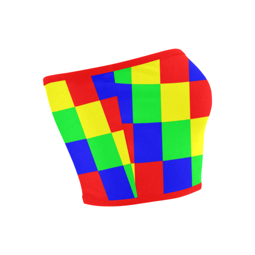 Multicolored Squares 1 Bandeau Top