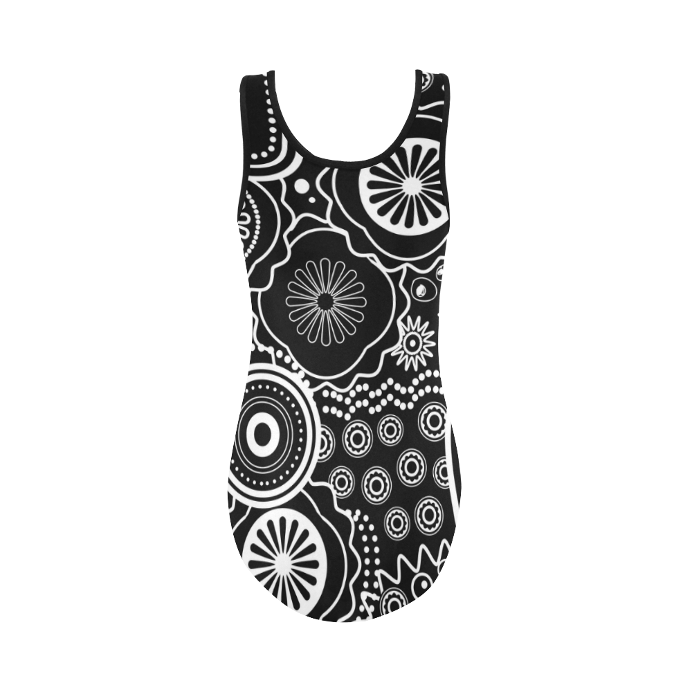 sugar skull Vest One Piece Swimsuit (Model S04)