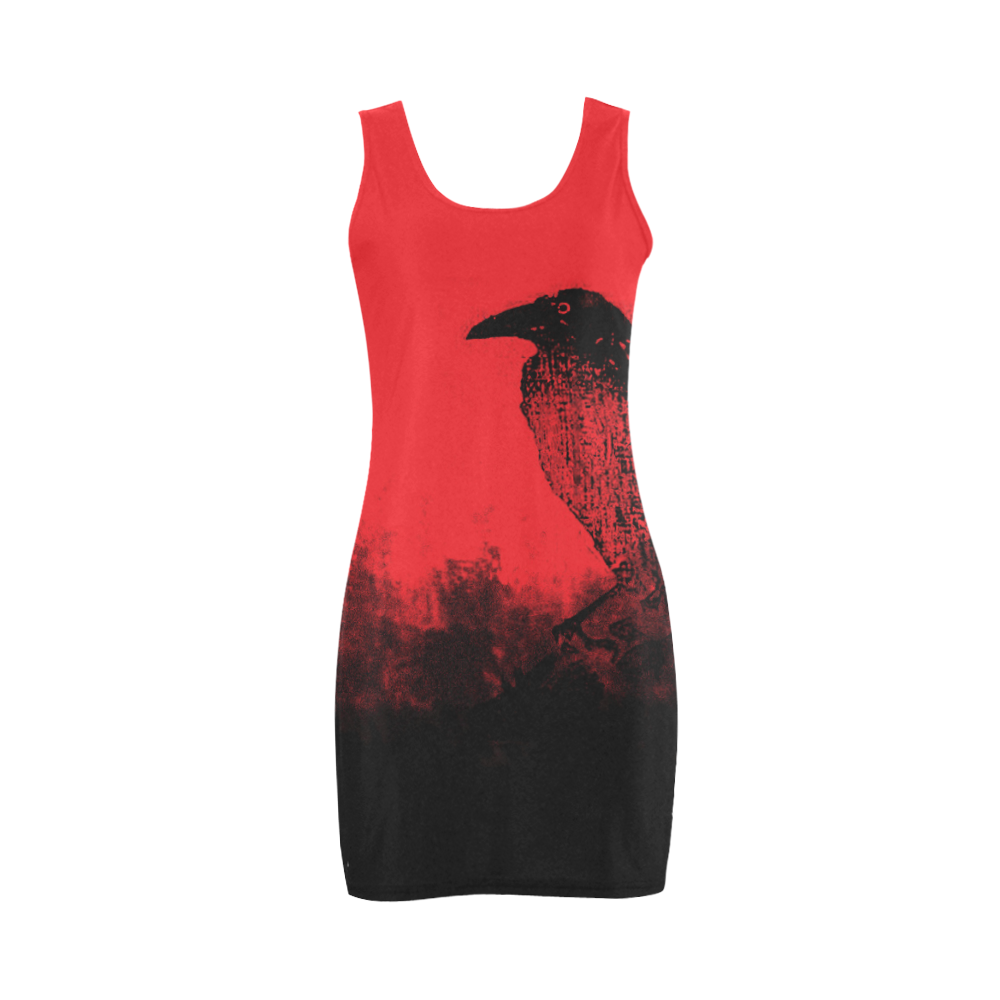 Black Raven on Red VAS2 Medea Vest Dress (Model D06)