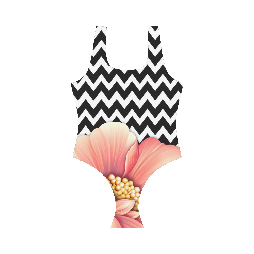 flower power Vest One Piece Swimsuit (Model S04)