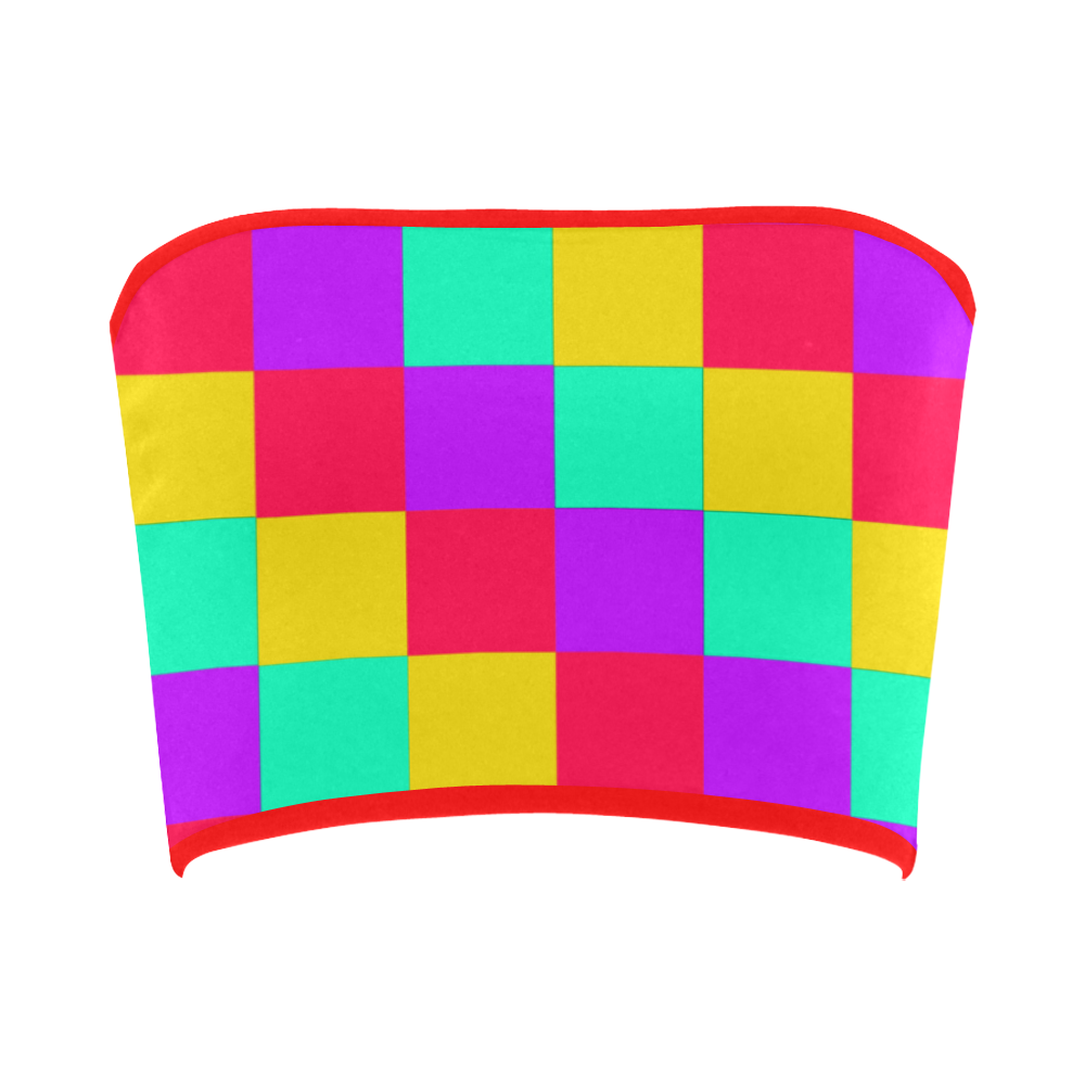 Multicolored Squares 3 Bandeau Top