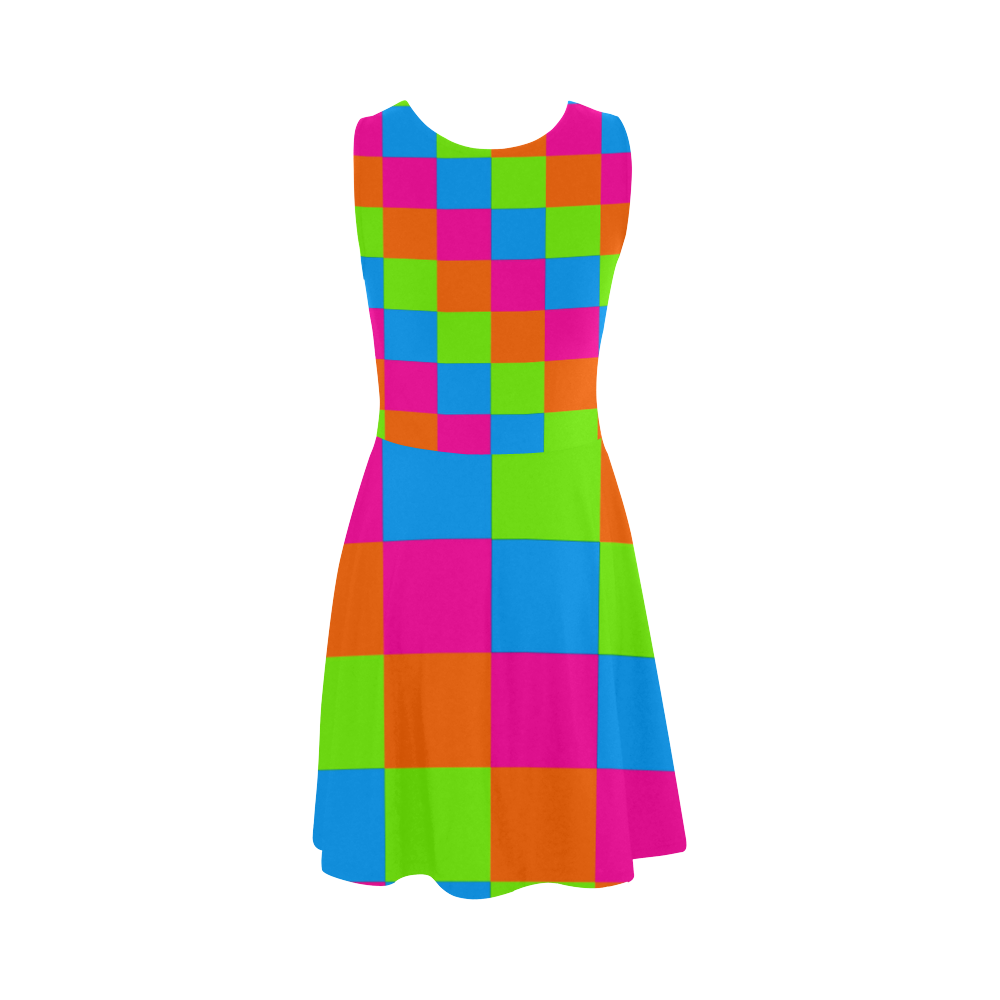 Multicolored Squares 2 Atalanta Sundress (Model D04)