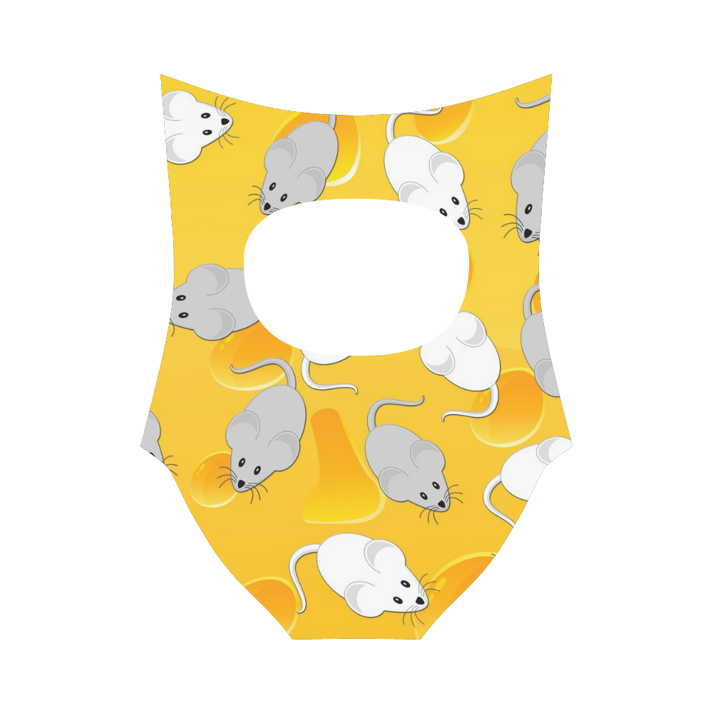mice on cheese Strap Swimsuit ( Model S05)
