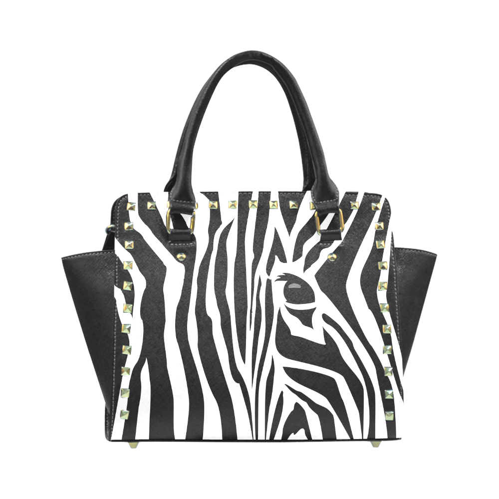 Zebra stripes VAS2 Rivet Shoulder Handbag (Model 1645)