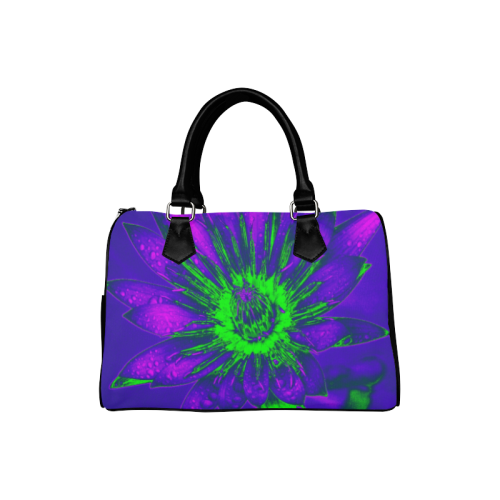 Purple Water Lily Boston Handbag (Model 1621)
