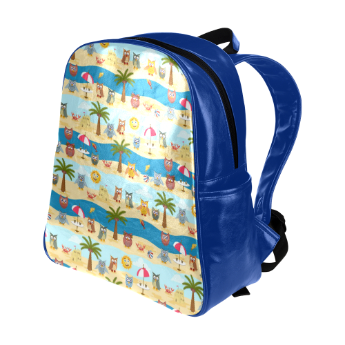 summer owls Multi-Pockets Backpack (Model 1636)