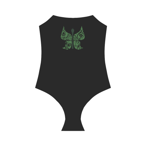 Floral green Butterfly VAS2 Strap Swimsuit ( Model S05)