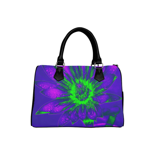 Purple Water Lily Boston Handbag (Model 1621)