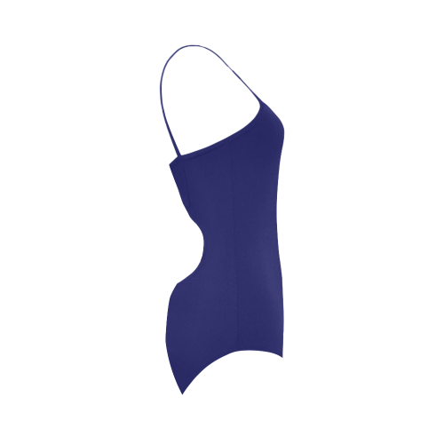 White Anchor on Navy Blue VAS2 Strap Swimsuit ( Model S05)
