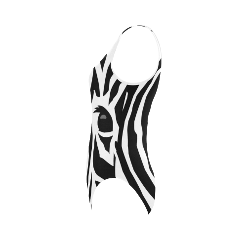 Zebra stripes VAS2 Vest One Piece Swimsuit (Model S04)