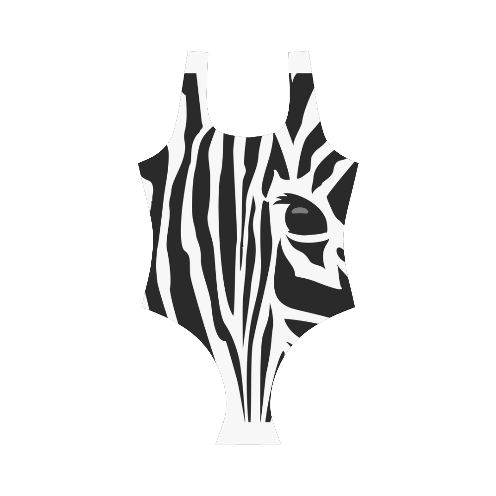 Zebra stripes VAS2 Vest One Piece Swimsuit (Model S04)