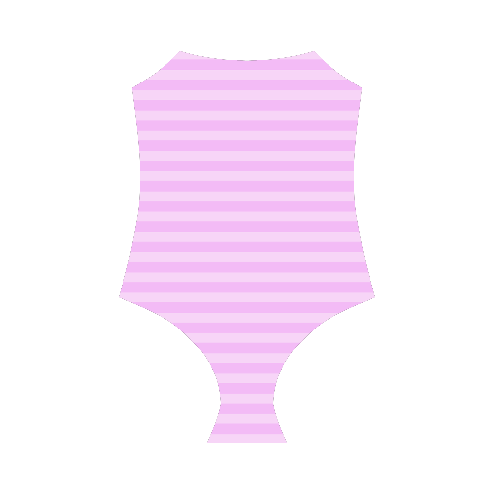 Baby Pink Stripes Horizontal VAS2 Strap Swimsuit ( Model S05)