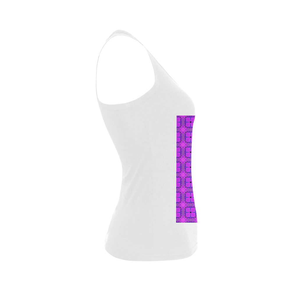 Abstract Dancing Diamonds Purple Violet Women's Shoulder-Free Tank Top (Model T35)
