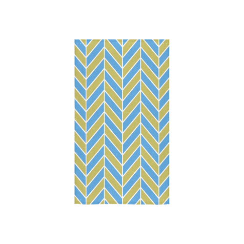 Blue White Gold Herringbone Custom Towel 16"x28"