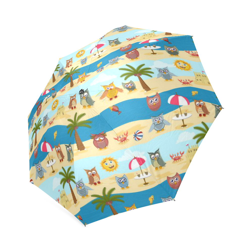 summer owls Foldable Umbrella (Model U01)