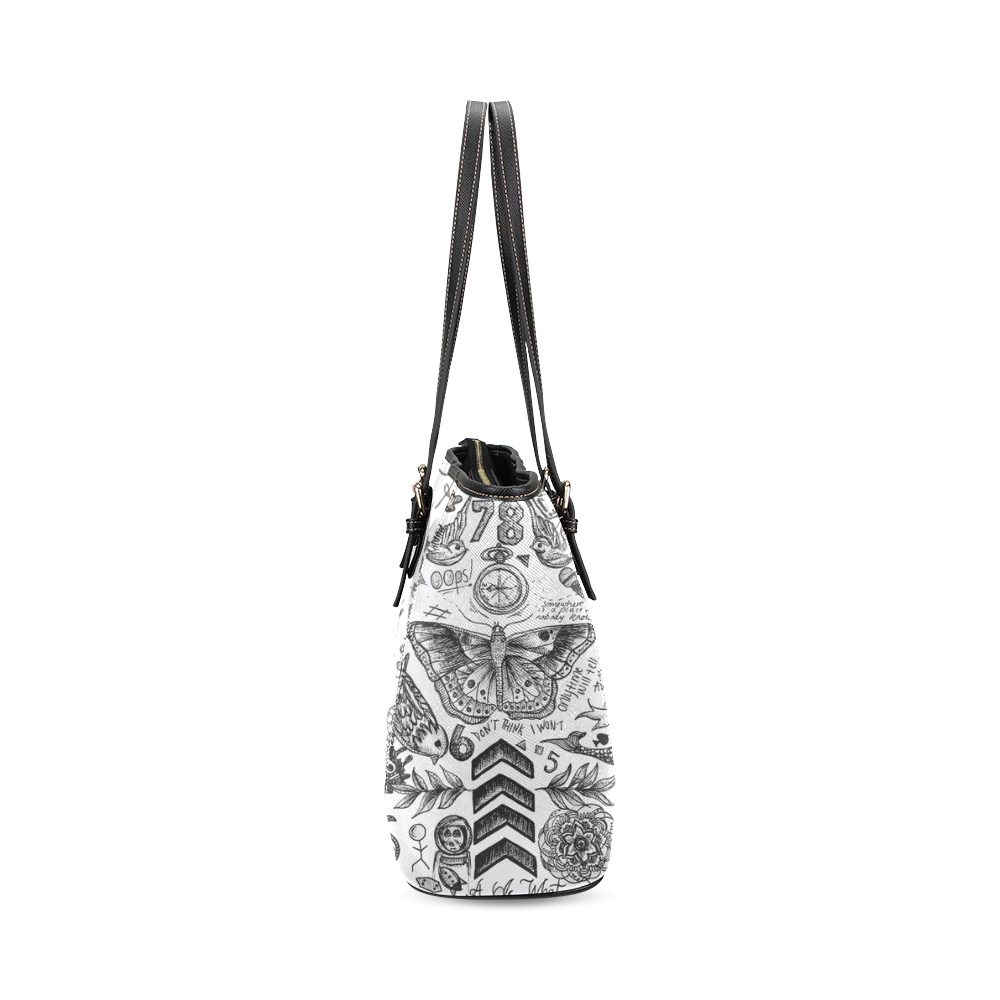 Butterfly Leather Tote Bag/Small (Model 1640)