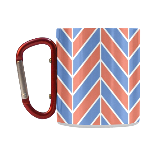 Red White Blue Herringbone Classic Insulated Mug(10.3OZ)