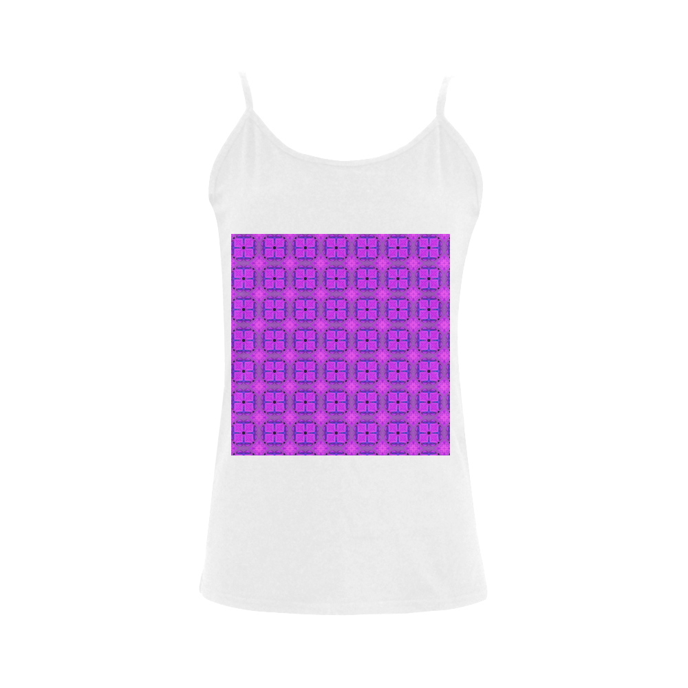 Abstract Dancing Diamonds Purple Violet Women's Spaghetti Top (USA Size) (Model T34)