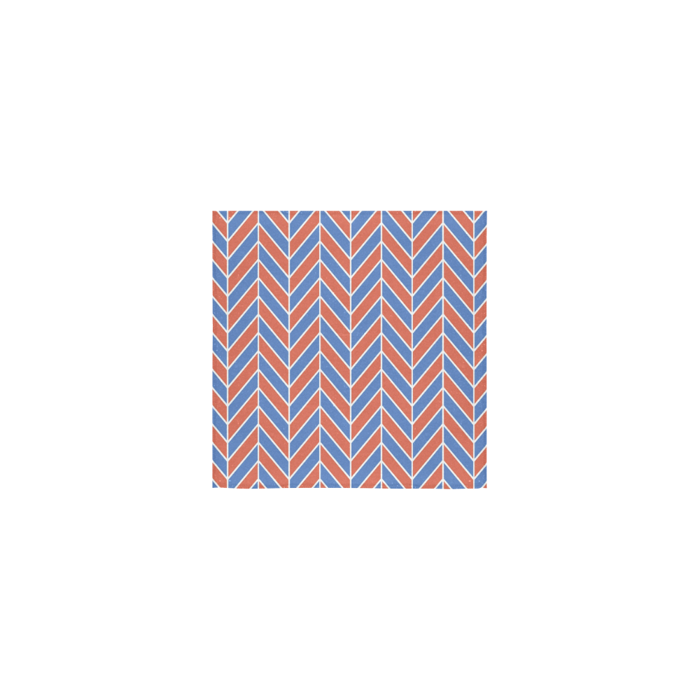 Red White Blue Herringbone Square Towel 13“x13”