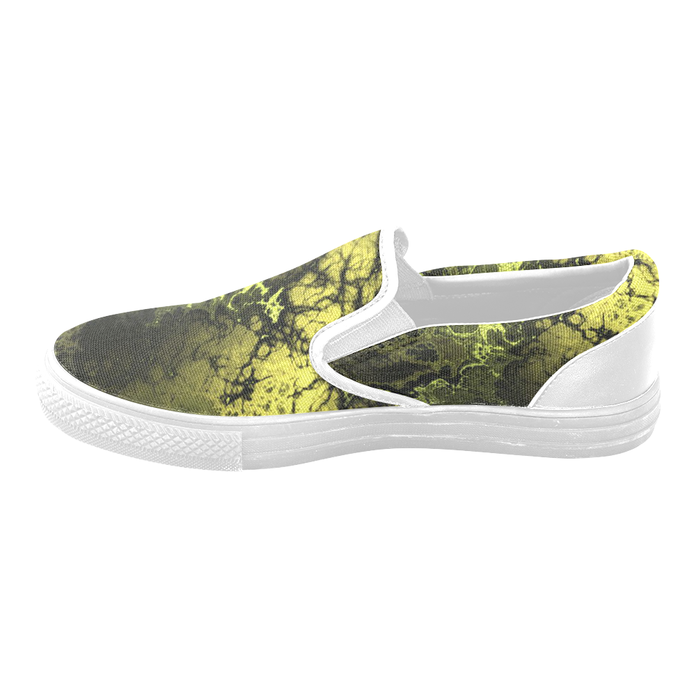 awesome fractal 24 Women's Unusual Slip-on Canvas Shoes (Model 019)