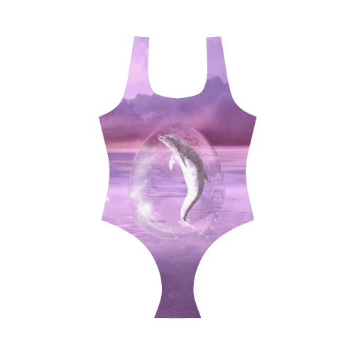 Dream Of Dolphins Vest One Piece Swimsuit (Model S04)