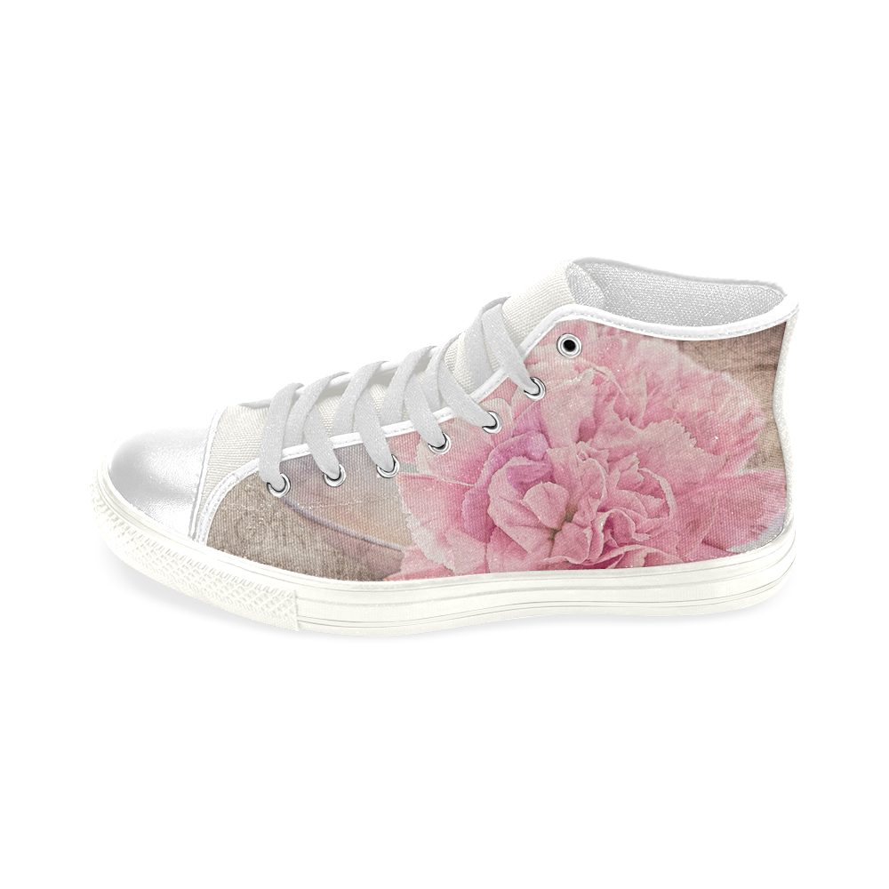 Vintage carnations on a spoon Men’s Classic High Top Canvas Shoes (Model 017)