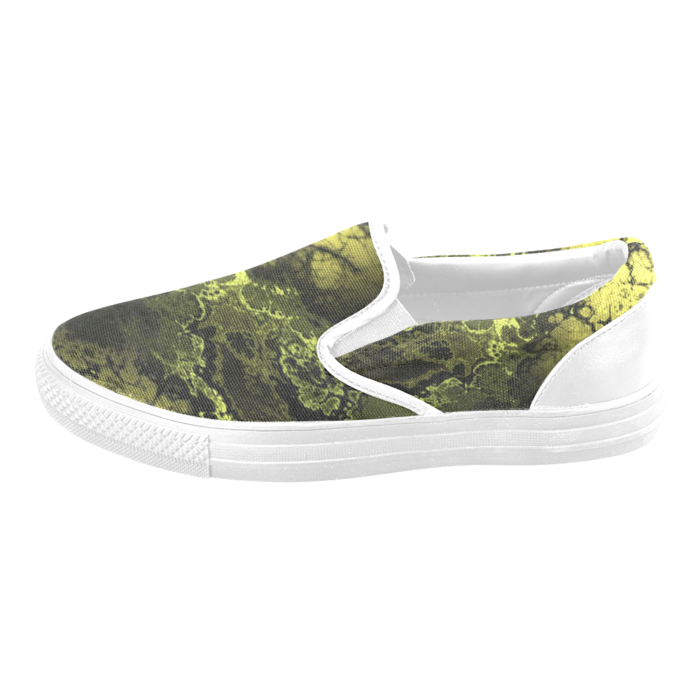 awesome fractal 24 Women's Unusual Slip-on Canvas Shoes (Model 019)