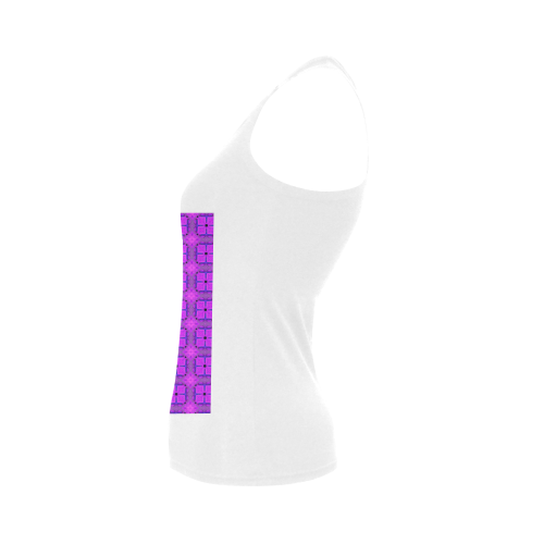 Abstract Dancing Diamonds Purple Violet Women's Shoulder-Free Tank Top (Model T35)