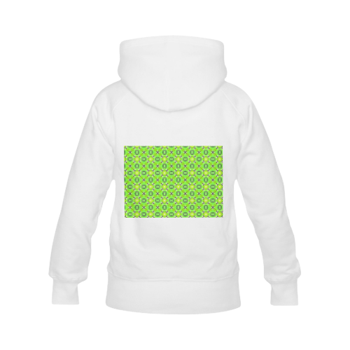 Vibrant Abstract Tropical Lime Foliage Lattice Women's Classic Hoodies (Model H07)