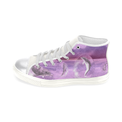 Dream Of Dolphins Women's Classic High Top Canvas Shoes (Model 017)