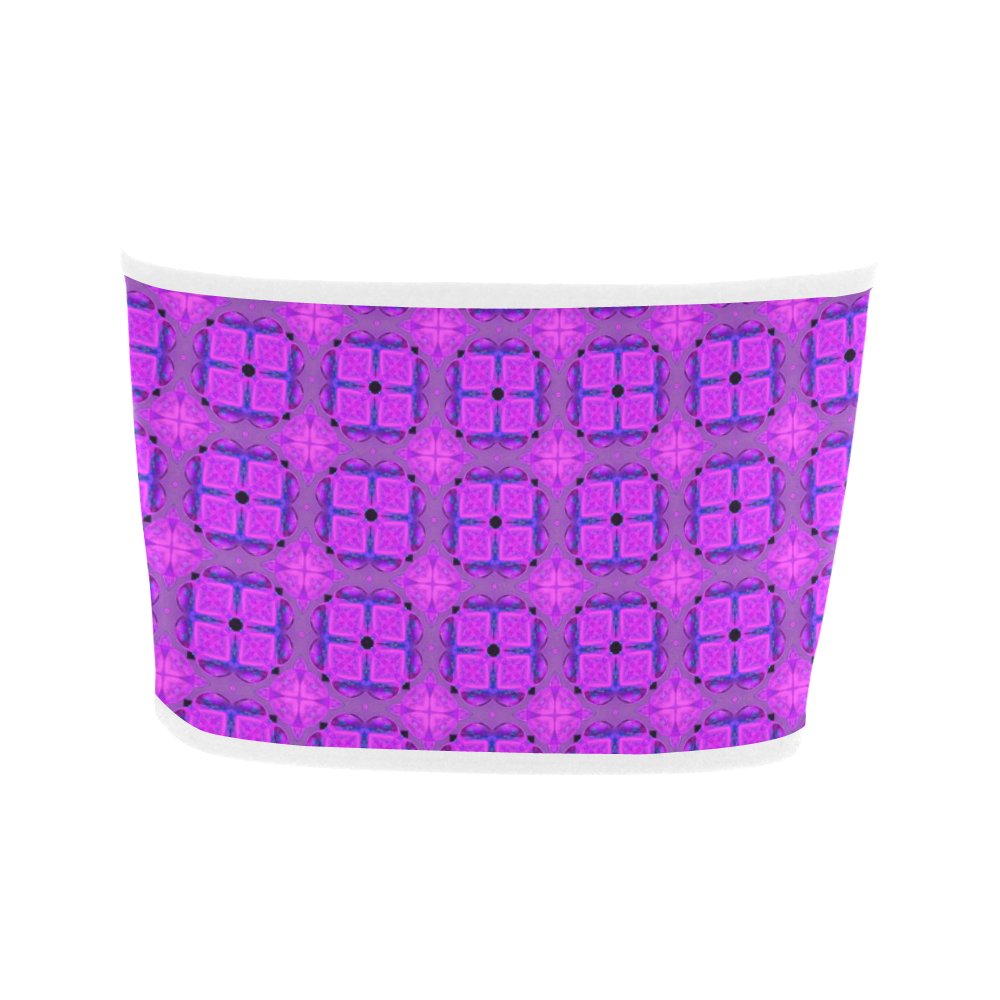 Abstract Dancing Diamonds Purple Violet Bandeau Top