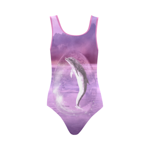 Dream Of Dolphins Vest One Piece Swimsuit (Model S04)