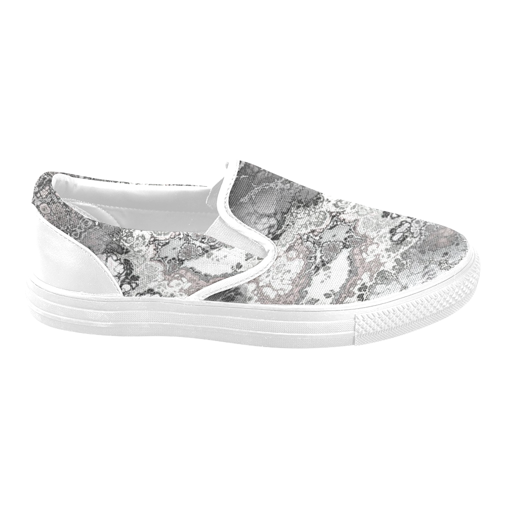 awesome fractal 29 Women's Unusual Slip-on Canvas Shoes (Model 019)