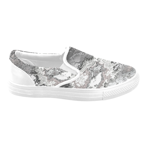 awesome fractal 29 Women's Unusual Slip-on Canvas Shoes (Model 019)