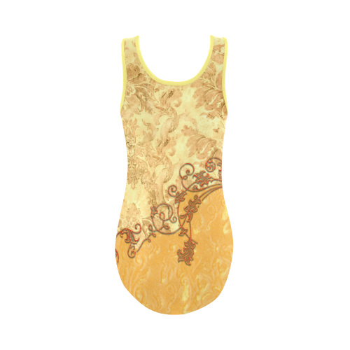 Vintage design Vest One Piece Swimsuit (Model S04)