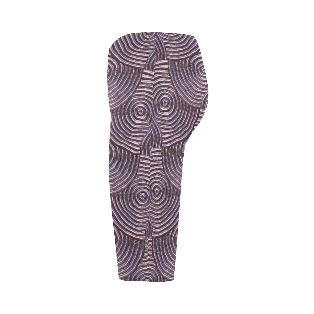 sparkling groovy metal,pink Hestia Cropped Leggings (Model L03)