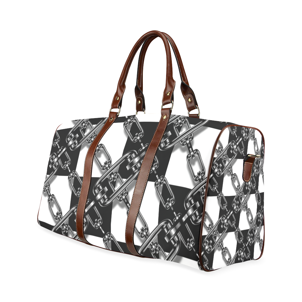Checkered Chains Waterproof Travel Bag/Small (Model 1639)